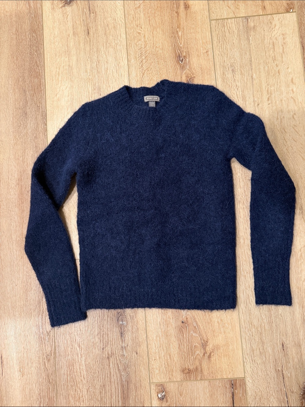 Point Sur JCrew | Women's Navy Crewneck Sweater | Alpaca/Merino Blend | size XXS